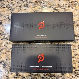 Peloton Black Heart Rate Monitor and Headphones